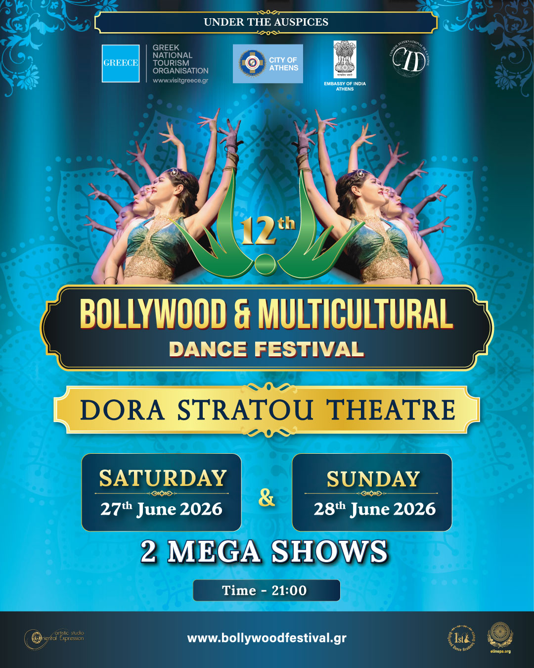 12th “Bollywood & Multicultural Dance Festival” Athens, 25 – 28 June 2026